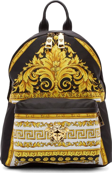 versace black & gold fashionable backpack